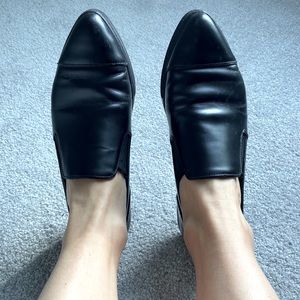 Vince black leather shoes